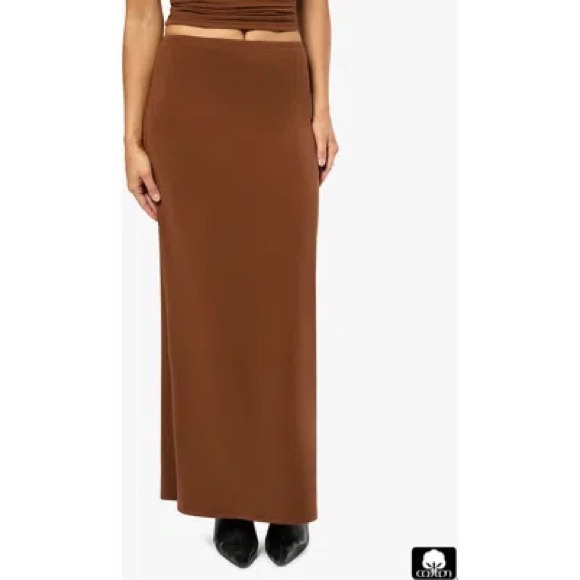 NWT We Wore What Brown Cotton Maxi Skirt - Picture 1 of 8